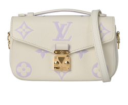 Pochette Metis East West, Mono Empreinte Leather, White/Lilac, NFC, S, 3*